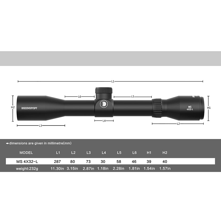 Mira Telescópica MS 4X32-L