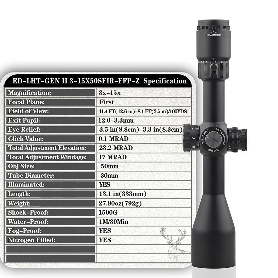 MIRA TELESCÓPICA  ED-LHT  GEN2 3-15*50SFIR FFP-Z