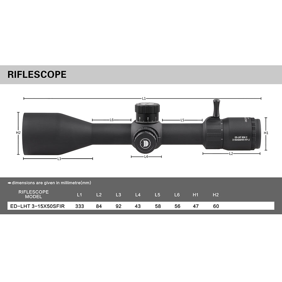 MIRA TELESCÓPICA  ED-LHT  GEN2 3-15*50SFIR FFP-Z