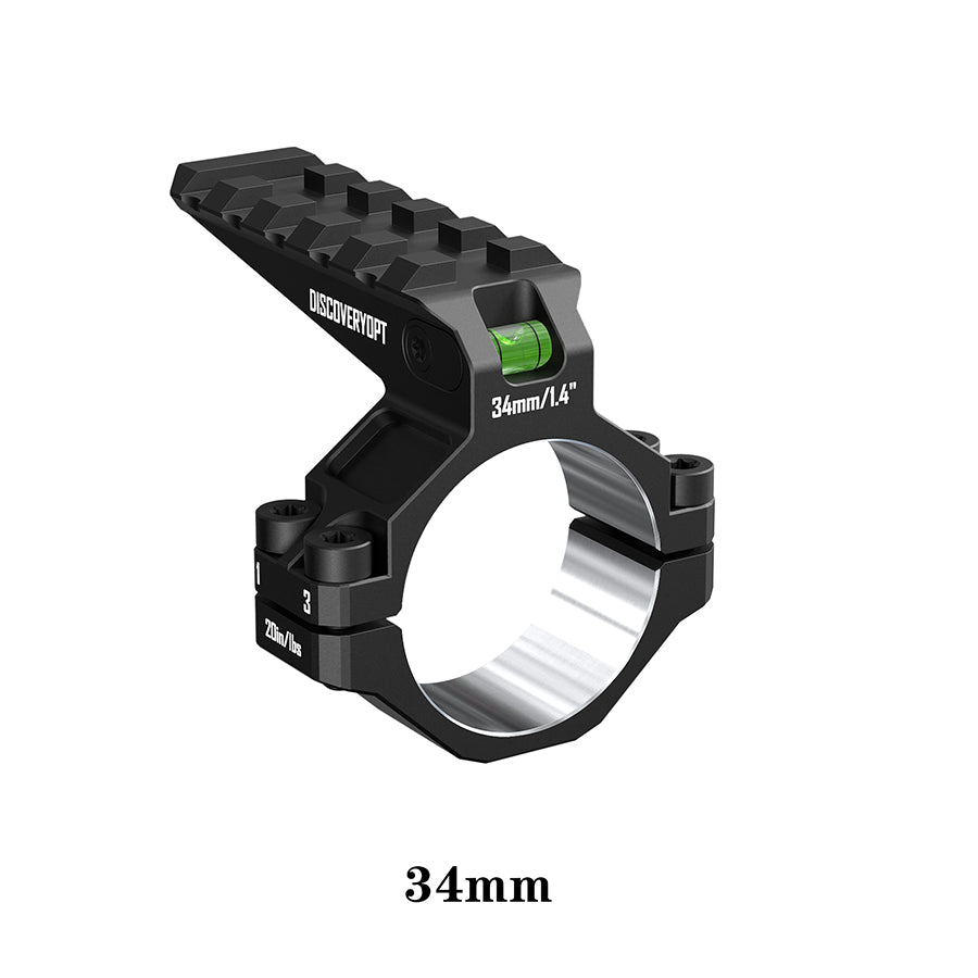 ADAPTADOR ALTO PRECISION DE DISCOVERYOPT DE ANILLO DE ALCANCE DE 30/34MM CON RIEL PICATINNY Y CON  NIVEL DE BURBUJA