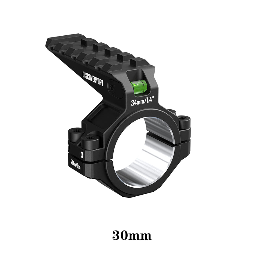 ADAPTADOR ALTO PRECISION DE DISCOVERYOPT DE ANILLO DE ALCANCE DE 30/34MM CON RIEL PICATINNY Y CON  NIVEL DE BURBUJA