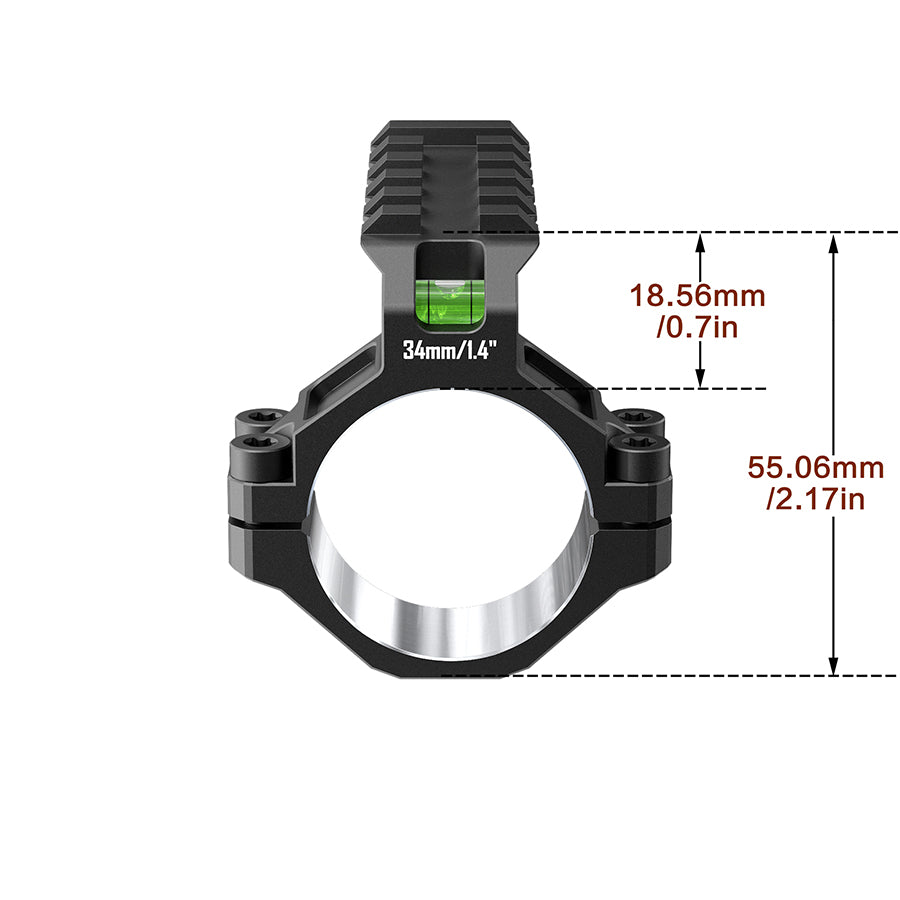 ADAPTADOR ALTO PRECISION DE DISCOVERYOPT DE ANILLO DE ALCANCE DE 30/34MM CON RIEL PICATINNY Y CON  NIVEL DE BURBUJA