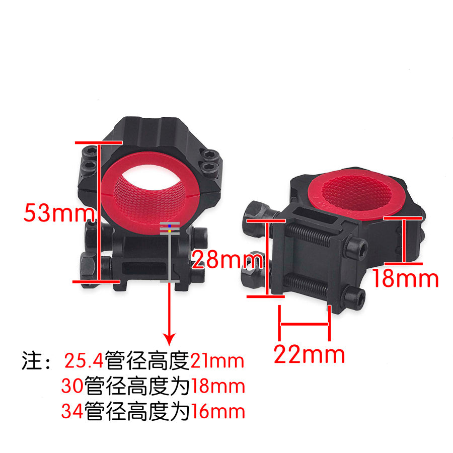 Montura Para Riel De 22 Mm Y Tubo De 25.4/30/34 Mm