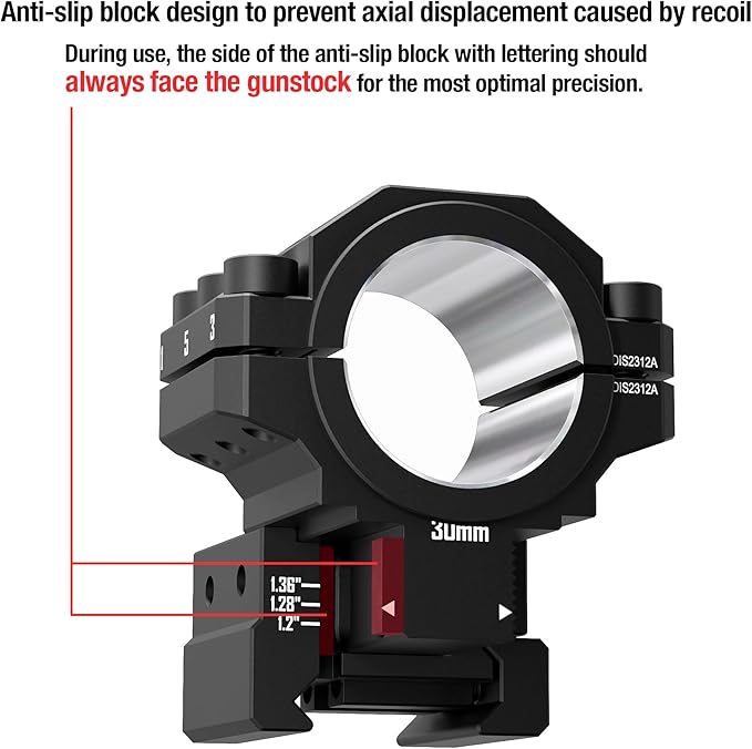 MONTURA DE ALTA PRECISION DE DISCOVEROPT AJUSTABLE PARA PICATINNY DE 22 MM Y TUPO DE 25.4/30 MM