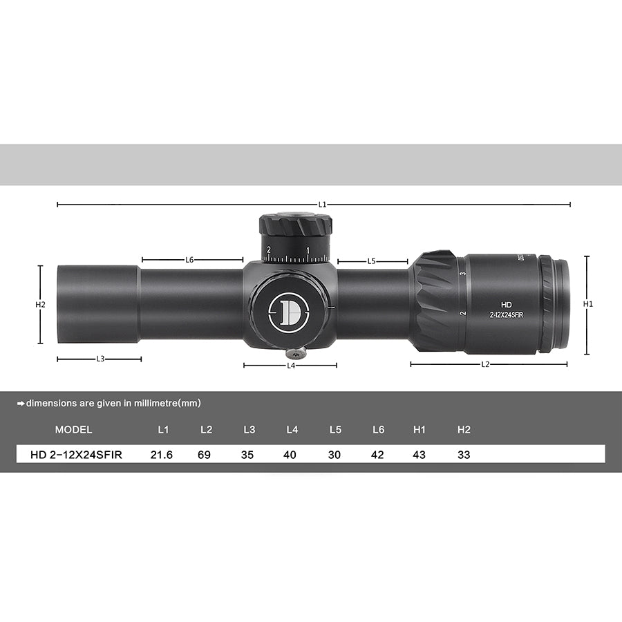 Mira Telescópica HD 2-12X24SFIR