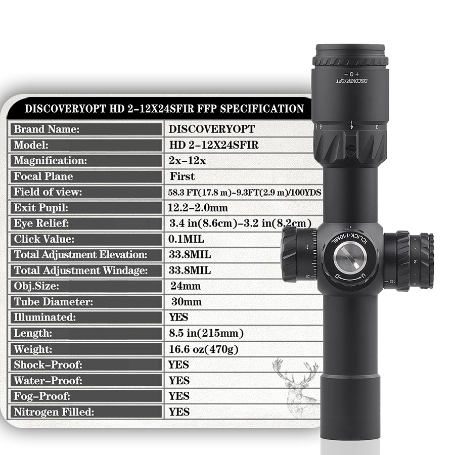 Mira Telescópica HD 2-12X24SFIR