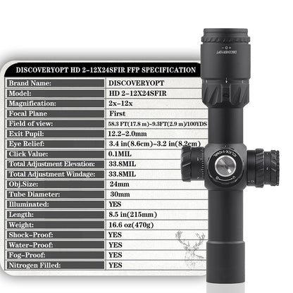 Mira Telescópica HD 2-12X24SFIR